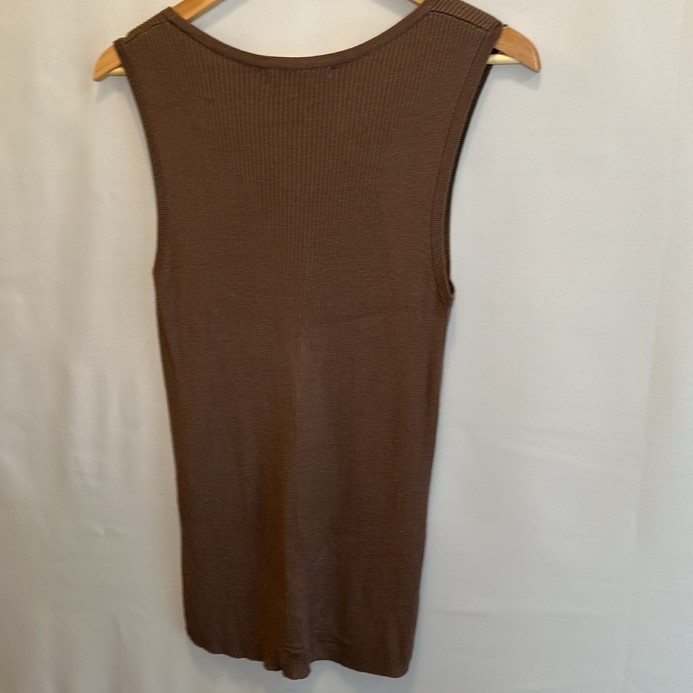 Merona Sweater Vest Womens Knit Ribbed Blouse Top Sz L Sleeveless Stretch Button - Picture 8 of 8